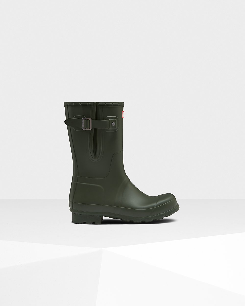 Hunter Original Side Adjustable Short Rain Boots - Online Mens Dark Olive - QZPRWO682